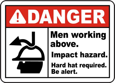 Men Working Above Impact Hazard Sign Save 10 Instantly