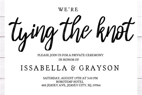 Tying The Knot Wedding Invitation Template Diy Createpartylabels