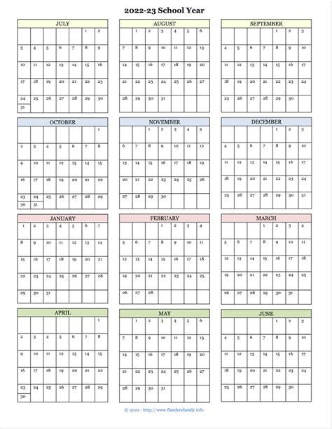 2022 2023 Academic Calendar School Calendar Printables Calendar