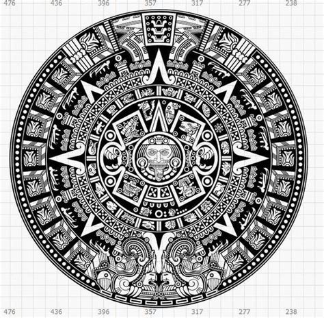 Aztec Calendar Svg High Detail Aztec Calendar Aztec Svg Laser File