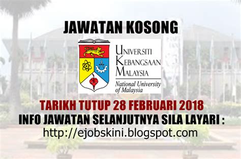 Perhatian kepada seluruh rakyat malaysia yang berminat dan berkelayakan untuk menyertai suruhanjaya pencegahan rasuah malaysia. Jawatan Kosong Universiti Kebangsaan Malaysia (UKM) - 28 ...