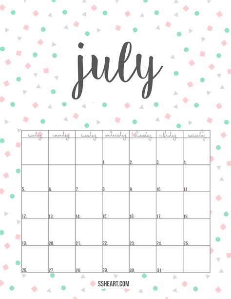 July Printable Calendar Printable Calendar 2023