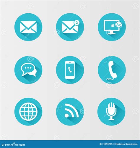 Communication Icons Set Stock Vector Illustration Of Icons 71690785