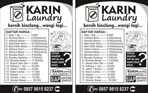 Contoh Gambar Brosur Laundry Sketsa