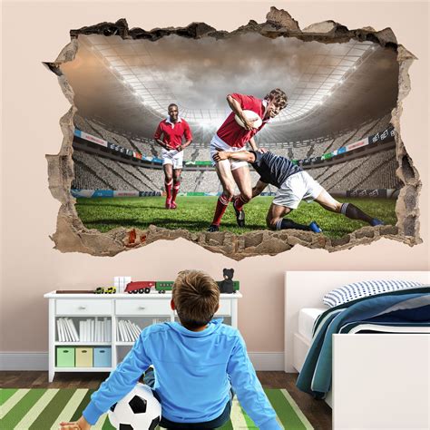 Rugby Players Wall Decal Sticker Mural Poster Print Art Kids Etsy