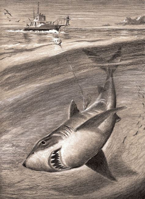 Shark Jaws Drawing