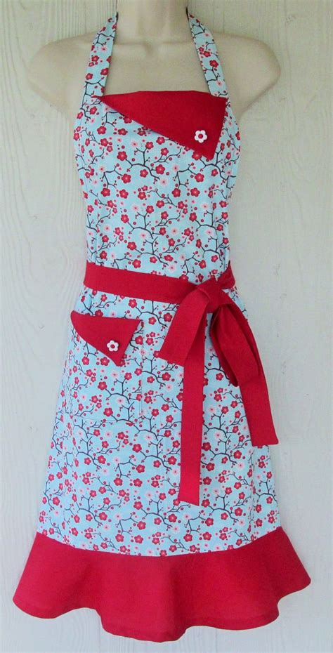 Cherry Blossom Floral Apron Full Apron Womens Full Apron Etsy Floral Apron Unique Aprons