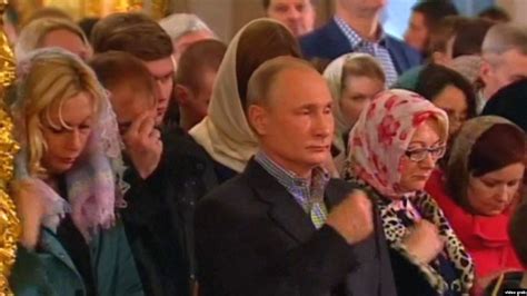 Putin Medvedev Attend Orthodox Christmas Services