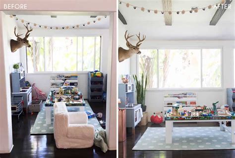Suzannes Child Playroom Makeover Emily Henderson Styling Before And