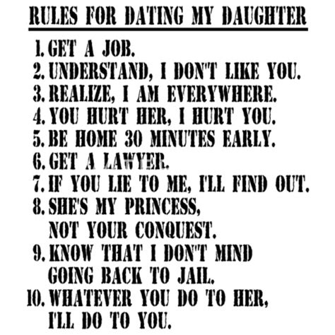 10 Rules For Dating My Daughter Black Text Mens Premium T Shirt