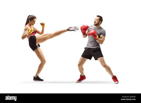 Woman Kick Boxing Hi Res Stock Photography And Images Alamy
