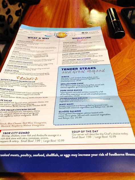 Menu at Ski Beach Bar and Grill, Leesburg