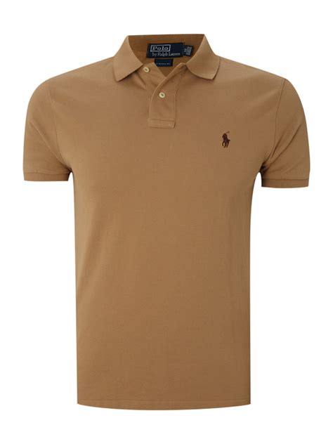 Polo Ralph Lauren Classic Custom Fitted Polo Shirt In Natural For Men