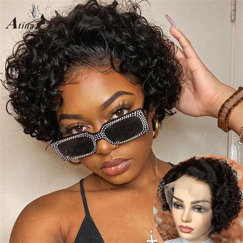 Pixie Cut Short Curly 13x2 Lace Front Human Hair Wigs Bob Brazilian
