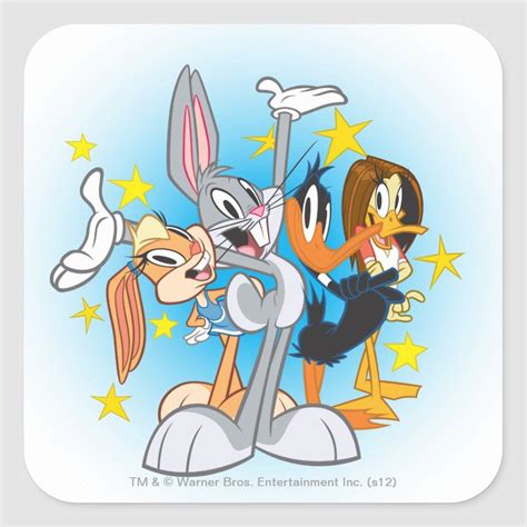 Looney Tunes Show Group Square Sticker In 2020 Looney