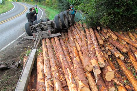 Log Truck Spills Load On Highway 112 West Of Joyce Peninsula Daily News