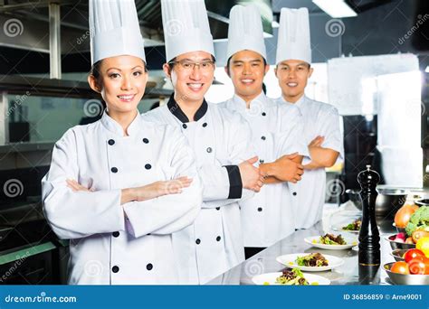 asian chef in restaurant kitchen cooking stock image image of collaboration plates 36856859
