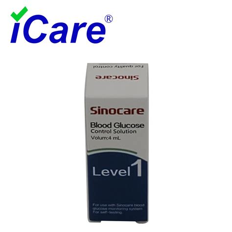 Sinocare Blood Glucose Control Solution Level For Safe Accu Glucose