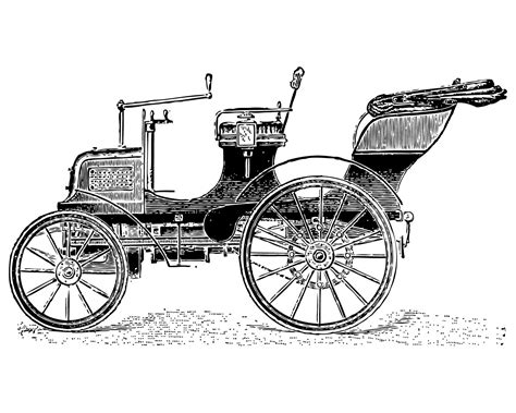 Vintage Clip Art Of Cars Coaches And Horseless Carriages Clip Art