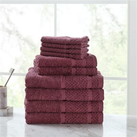 Mainstays Value 10 Piece Cotton Towel Set With Upgraded Softness