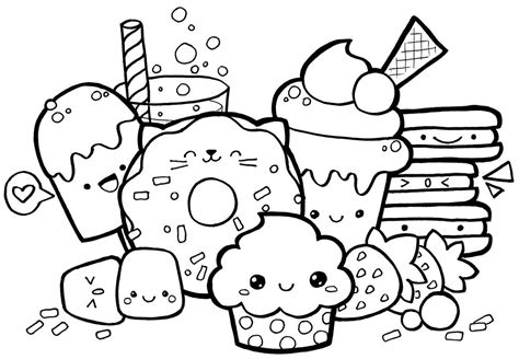 Cute Food Coloring Pages | K5 Worksheets in 2020 | Doodle coloring