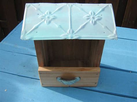 Rustic Robin Nesting Box Dove Nesting Box Cedar Birdhouse Tin Etsy