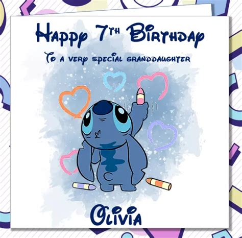 Personalised Birthday Card Lilo And Stitch Girls Granddaughter Niece Aunty Hd Picclick Uk