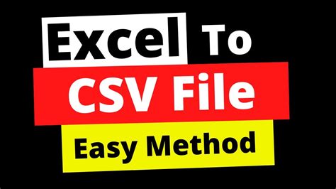 How To Convert Excel To Csv File Youtube