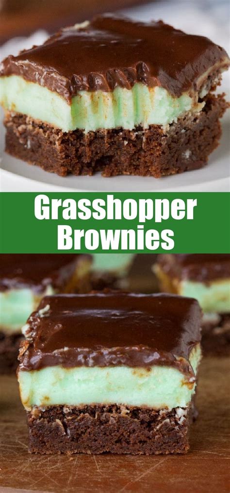 Grasshopper Brownies Fudgy Brownies With Minty Butter Cream Frosting