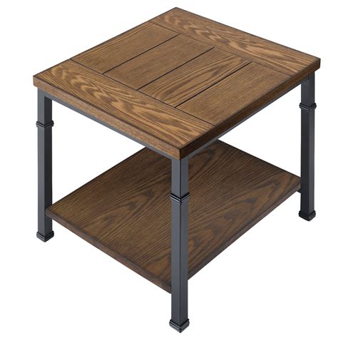 Essential Home Metal Wood End Table