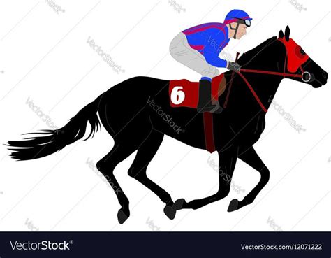 Jockey Riding Race Horse Royalty Free Vector Image Aff Race