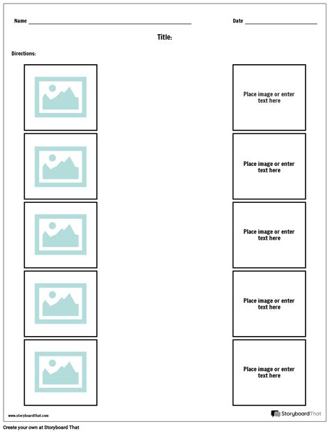 Matching Worksheet Template Create Matching Quiz Storyboardthat