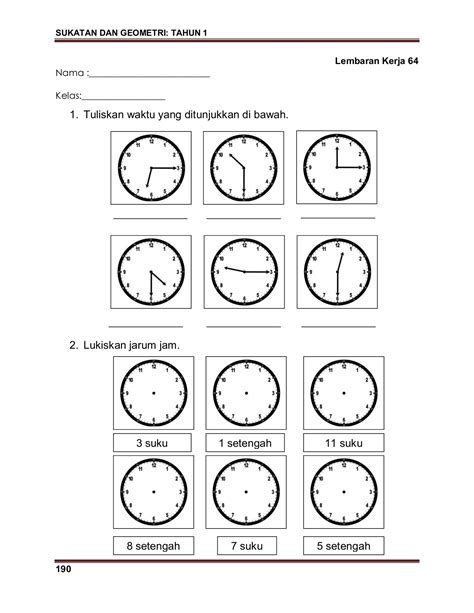 Matematik Tahun 5 Masa Dan Waktu Masa Dan Waktu Tahun 5 Activity
