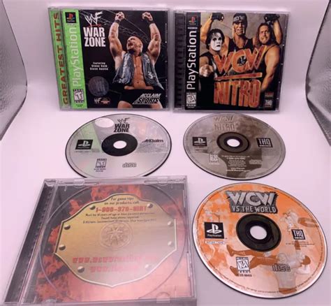 PLAYSTATION 1 PS1 WWF WWE WCW Nitro Vs The World War Zone Lot Of 3