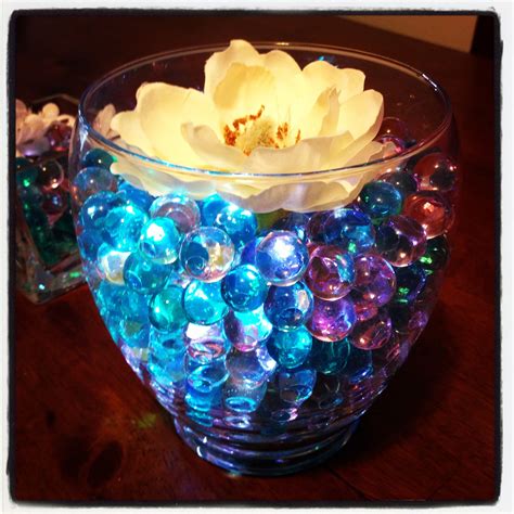 Centerpiece With Water Beads And Light I Love The Color This Is Just