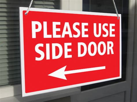 Your account has no avatar. 'PLEASE USE SIDE DOOR' ARROW LEFT/RIGHT HANGING SIGN ...