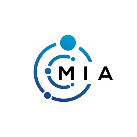 Diseño De Logotipo De Tecnología De Letras Mia Sobre Fondo Blanco Mia