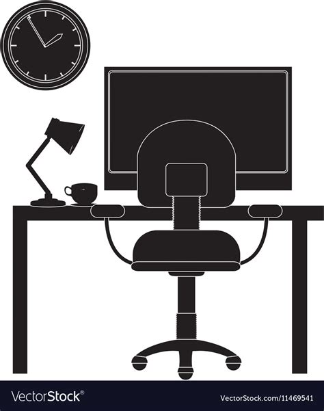 Desk Office Icon Royalty Free Vector Image Vectorstock