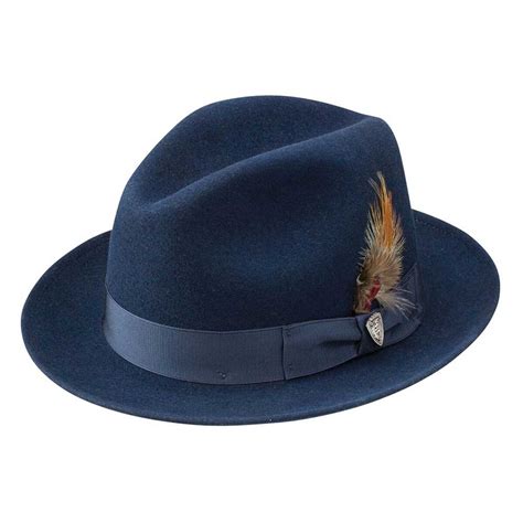 Dobbs Fox Navy Mens Wool Felt Fedora Hat