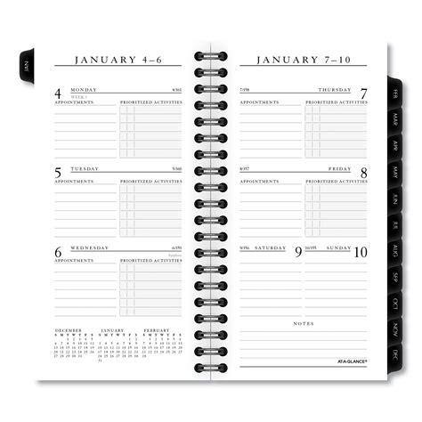 Executive Pocket Size Weeklymonthly Planner Refill 625 X 325 White