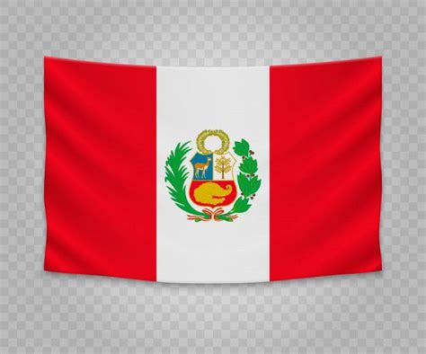 Bandera Colgante Realista Del Peru Vecto Premium Vector Freepik