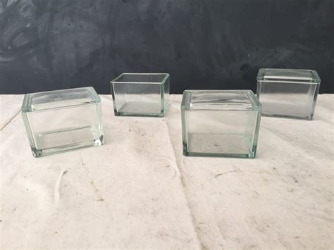 Vintage Wheaton Lab Slide Glass Box Clear Glass Box Glass Container Storage Box Box With