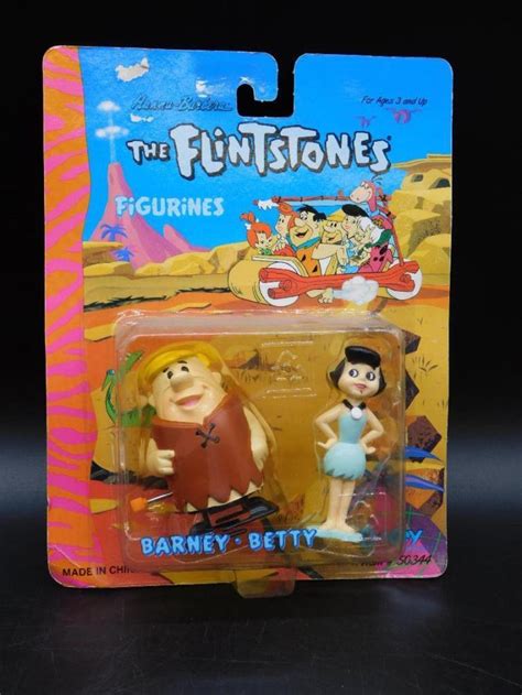 Hanna Barbera The Flintstones Barney And Betty Rubble Figurines Vintage