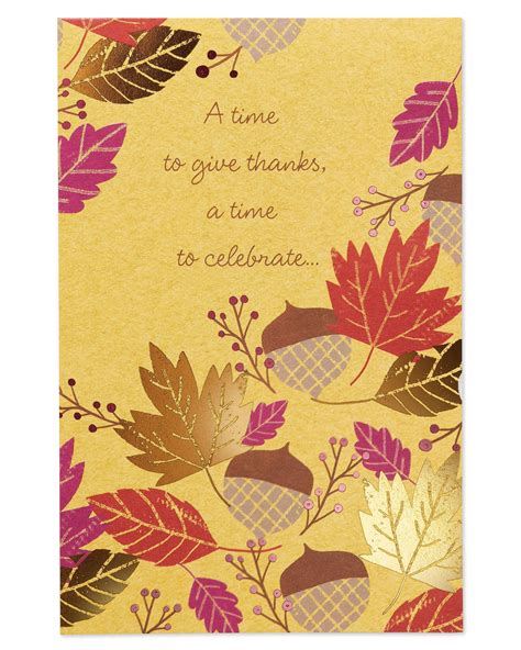 American Greetings Acorns And Leaves Thanksgiving Greeting Card With