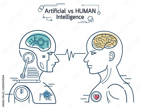 Robot Vs Human Ai Artificial Intelligence And Human Intelligence