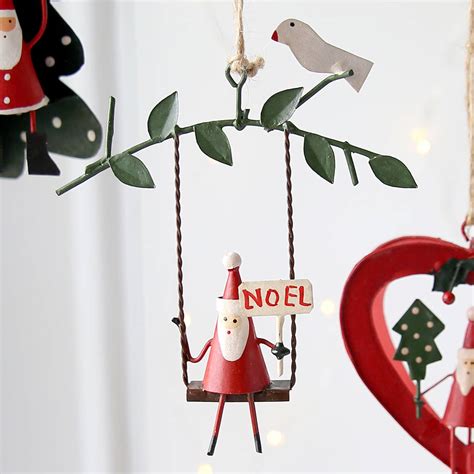 Father Christmas Swinging Decoration By Red Lilly