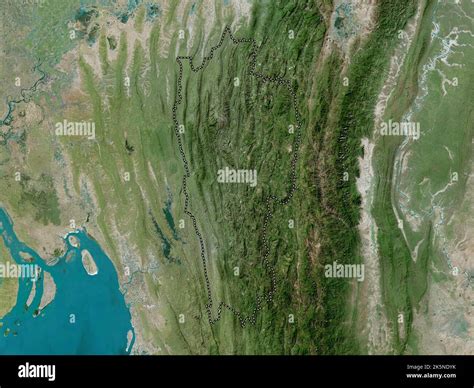 Mizoram State Of India High Resolution Satellite Map Stock Photo Alamy