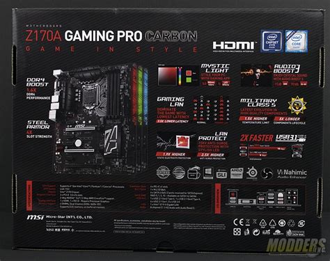 Msi Z170a Gaming Pro Carbon Motherboard Review — Modders Inc