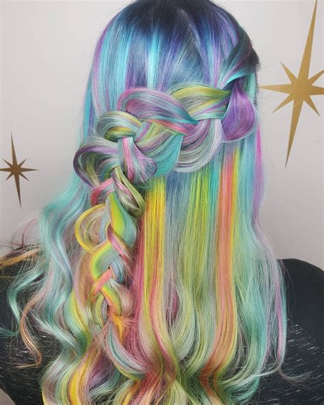 Pastel Rainbow Hair Pink Blue Green Yellow Purple Mermaid Hair Unicorn