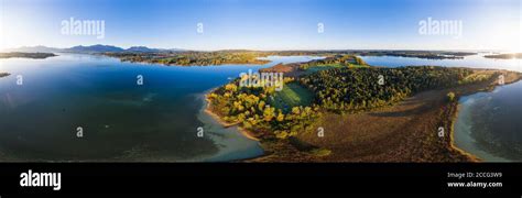 360 Degree Panorama From Lake Chiemsee On The Sassau Peninsula Hi Res